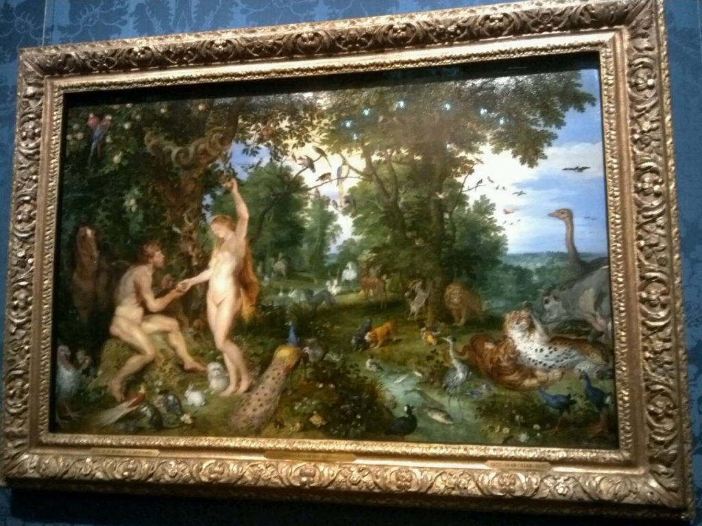 マウリッツハイス美術館内ルーベンスとブリューゲルの合作「エデンの園」