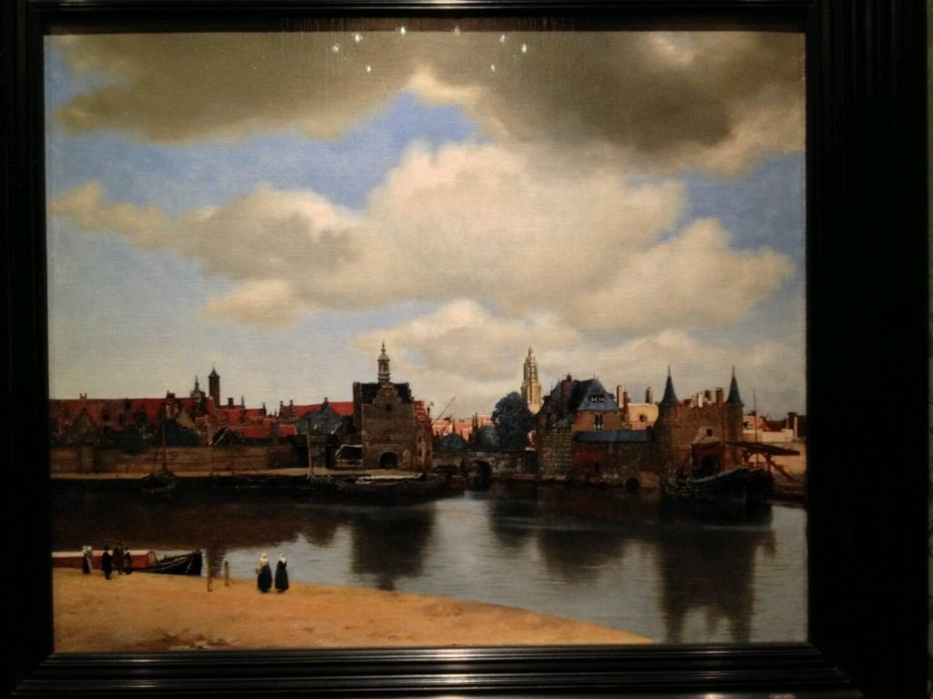 マウリッツハイス美術館内フェルメールの「デルフトの眺望」