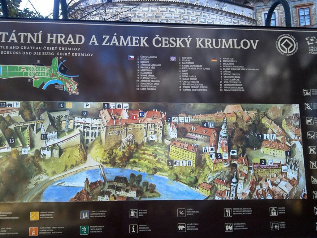 チェスキー・クルムロフ城の地図