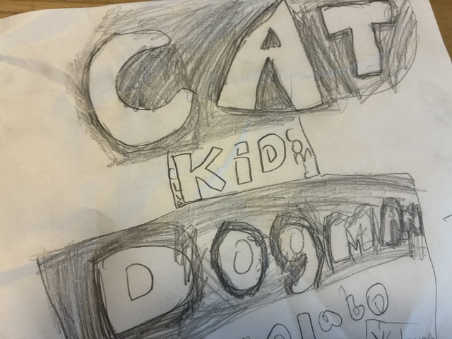 息子がCat Kid Comic Clubを読んで描き始めた絵